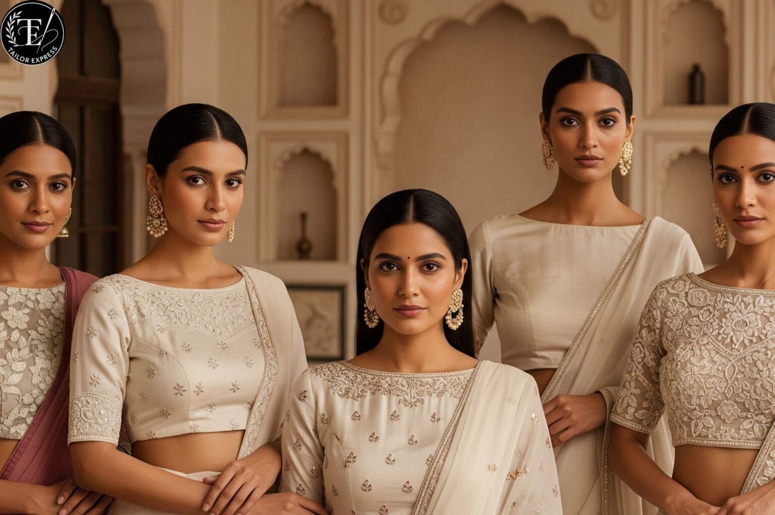 Graceful Boat Neck blouse design