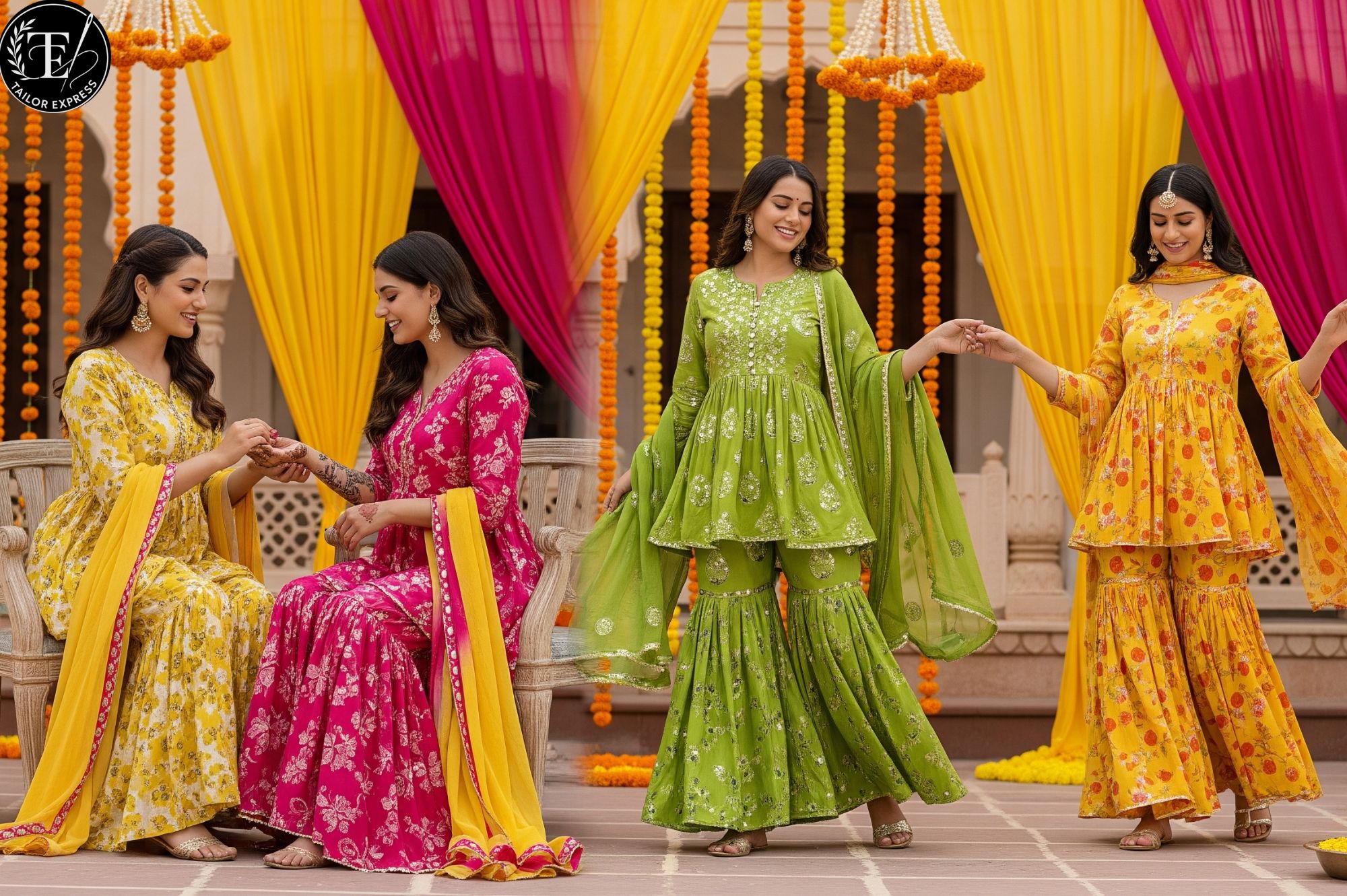 Peplum Kurti with Sharara